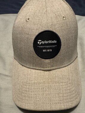 Taylormade New Era 39thirty Beige Fitted Hat Medium/Large